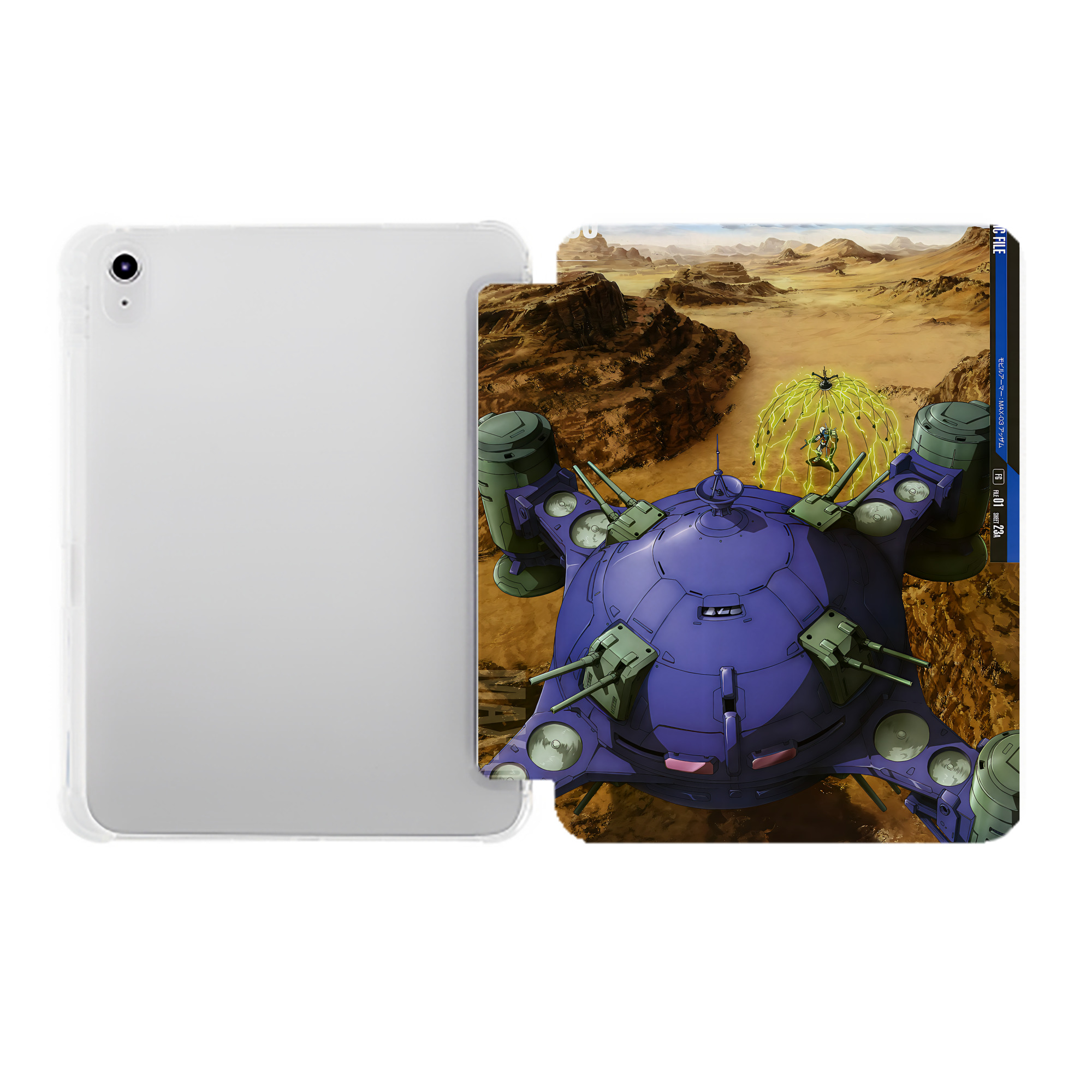 （画像用） 機動戦士ガンダム Mobile Suit Gundam IPad ケース ペン収納付き 三つ折りスタンド PUレザー×シリコン 対応機種9.5/10.5/10.9インチ